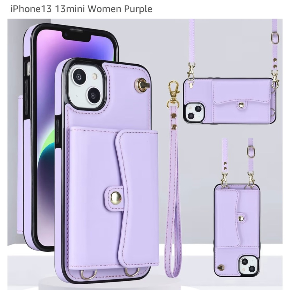 Purple Wallet Case for iPhone 13 Mini